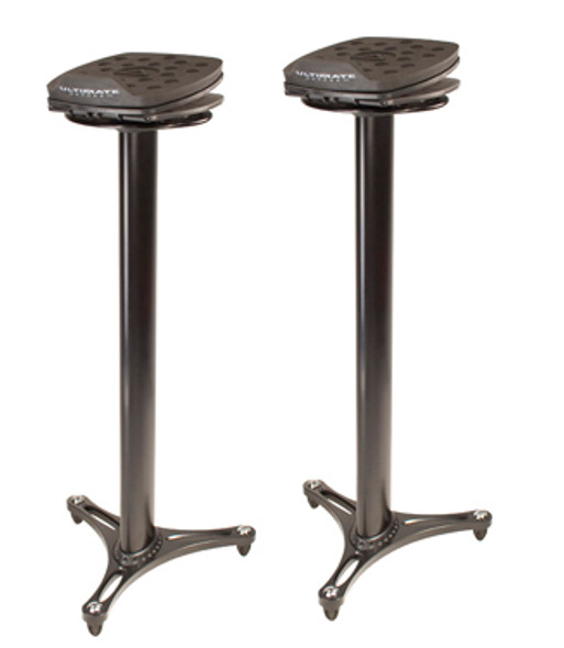 Ultimate Support MS-100B Angled Monitor Stands, 1 Pair