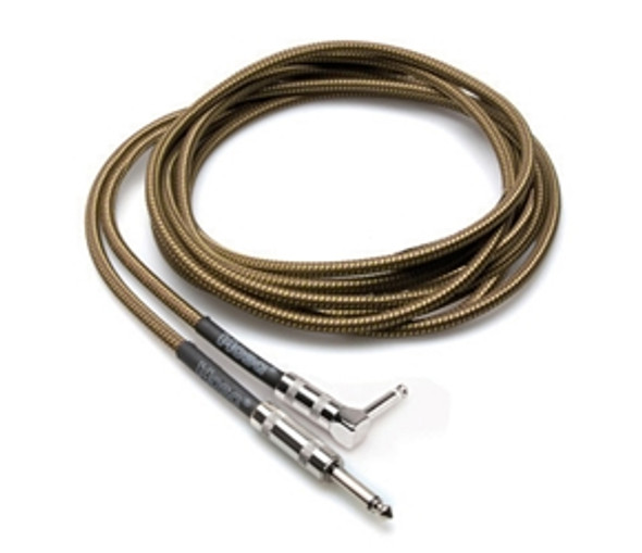 Hosa GTR-518 Tweed Guitar Cable - Straight to Right-Angle