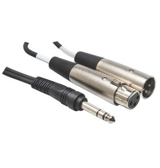 Hosa SRC Insert Cable - 1/4in TRS to XLR3M and XLR3F