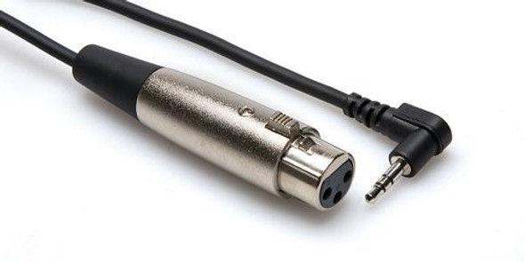 Hosa XVS Camcorder Microphone Cable - XLR3F to Right-Angle 3.5mm TRS