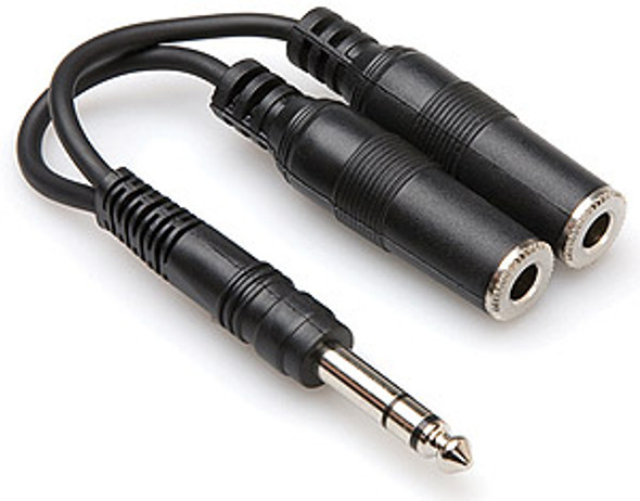 Hosa YPP-118 Y Cable - 1/4in TRS to Dual 1/4in TRSF