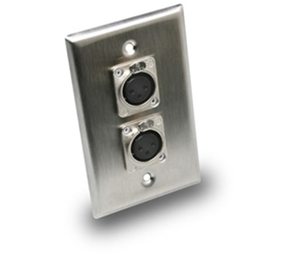 Hosa WXX-302F Pro Wall Plate - Single-Gang, Dual Neutrik XLR3F