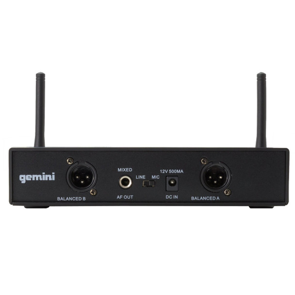 Gemini UHF-6200HL Dual Channel Wireless PLL System, Includes UHF Receiver, 2x Beltpack Transmitter and 2x Headset Lavalier Microphone