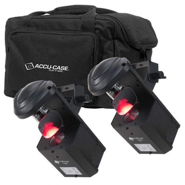 ADJ Pocket Scan Pak: 2x Inno Pocket Scan Mirrored Scanners with F4 Par Bag