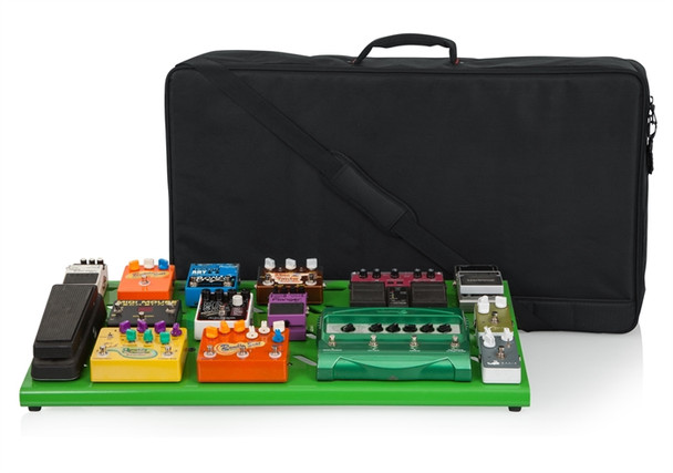 Gator Cases GPB-XBAK-GR Green Aluminum Pedal Board; XL w/ Carry Bag