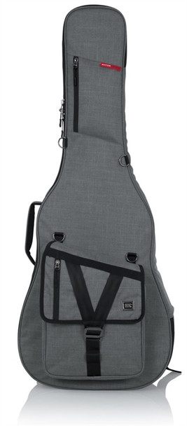 Gator Cases GT-ACOUSTIC-GRY Transit Acoustic Guitar Bag; Light Grey