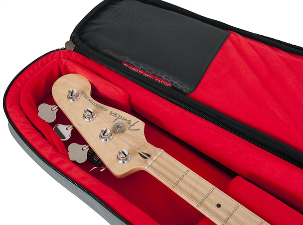 Gator Cases GT-BASS-GRY Transit Bass Guitar Bag; Light Grey