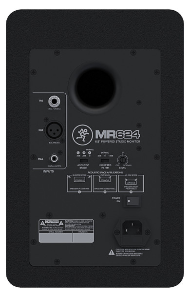 Mackie MR624 6.5" Powered Studio Monitor Back View