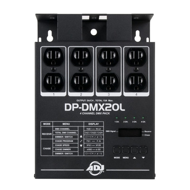 American DJ ADJ's DP-DMX20L - 4 Channel Universal DMX Dimmer Pack