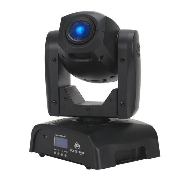 American DJ Pocket Pro High Output Mini Moving Head with a bright white 25W LED source & UC IR Remote