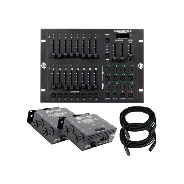 ADJ Stage Pak 1 - Includes 1x Stage Setter 8, 2x Dp-415R Dimmer Packs, 2x DMX cables