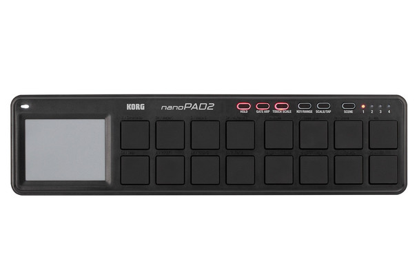 KORG Slimline USB MIDI Drum Pad/Controller, second generation Side View.