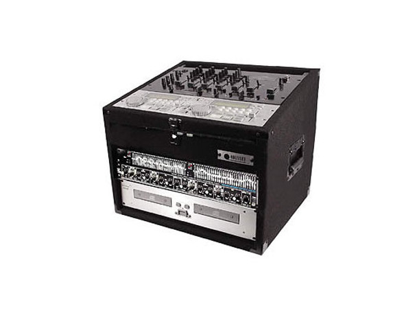 ODYSSEY CXC904 STANDARD CARPETED 9U X 4U COMBO RACK(BLACK SURFACE MOUNT HARDWARE)