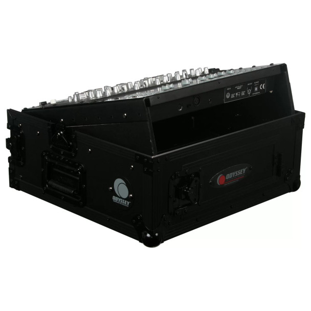 ODYSSEY Black 10U Top Slanted 2U Vertical Pro Combo Rack