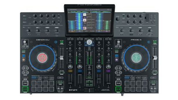 Denon DJ PRIME4XUS Prime 4  4-Deck Standalone DJ System with 10-inch Touchcreen