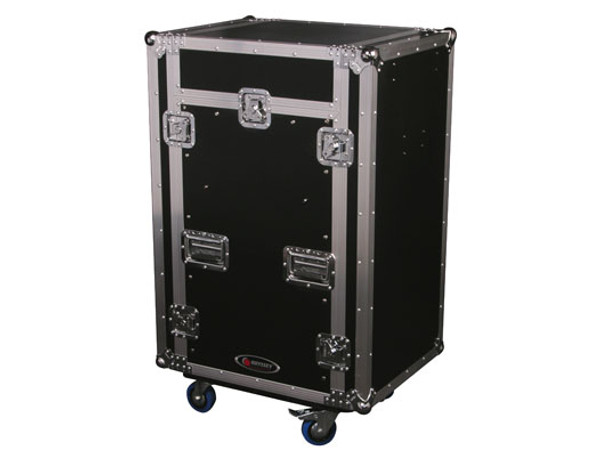 ODYSSEY FZGS1116WDLX GLIDE STYLE™ 11 SPACE x 16 SPACE COMBO RACK WITH WHEELS AND 1 SIDE TABLE