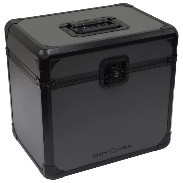 ODYSSEY Black KROM on Gray Record / Utility Case for 70 12″ Vinyl Records