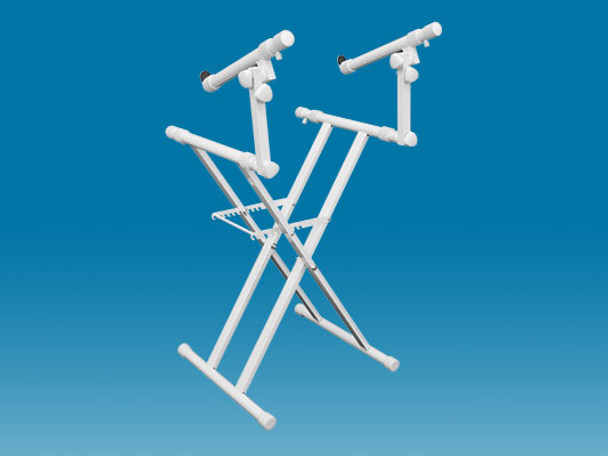 ODYSSEY LTBXS2WHT HEAVY-DUTY DOUBLE TIER LUXE™ SERIES WHITE  X STAND