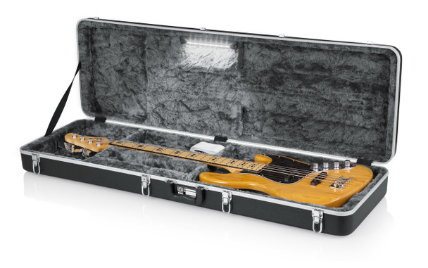 Gator Cases GC-BASS-LED Molded Plastic Guitar Case for Electric Bass Guitars with Built-in LED Light