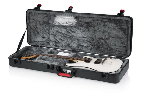 Gator Cases GTSA-GTRELEC-LED TSA Series ATA Molded Polyethylene Guitar Case for Standard Electric Guitars with Built-in LED light