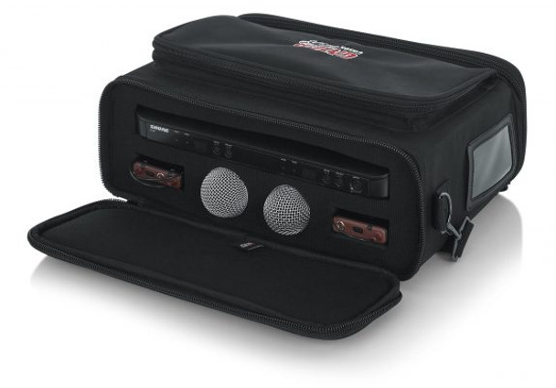 Gator Cases GM-DUALW Carry Bag to Hold Shure BLX Style Wireless Systems with Two Microphones and Two Bodypacks