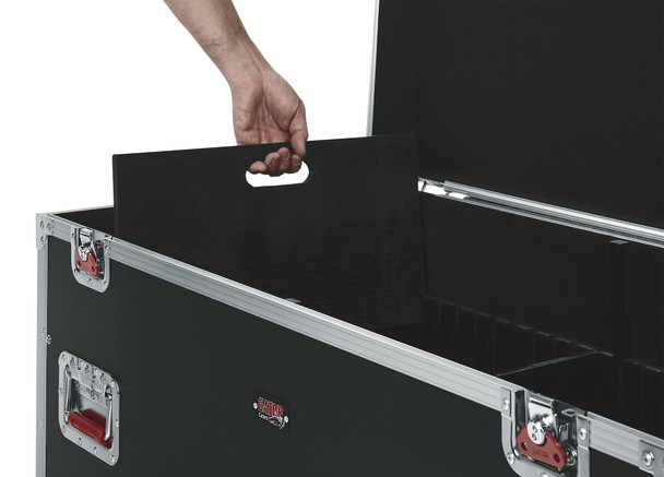 Gator Cases G-TOURTRK452212 Truck Pack Utility ATA Flight Case; 45” x 22” x 27” Exterior Before Casters; 12mm Wood Construction, Dividers and Lift-Out Trays