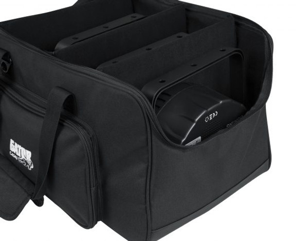 Gator Cases G-LIGHTBAG-1911 Lightweight Tote Bag Designed to Fit Up to Four (4) LED Style PAR Lights with Adjustable Dividers