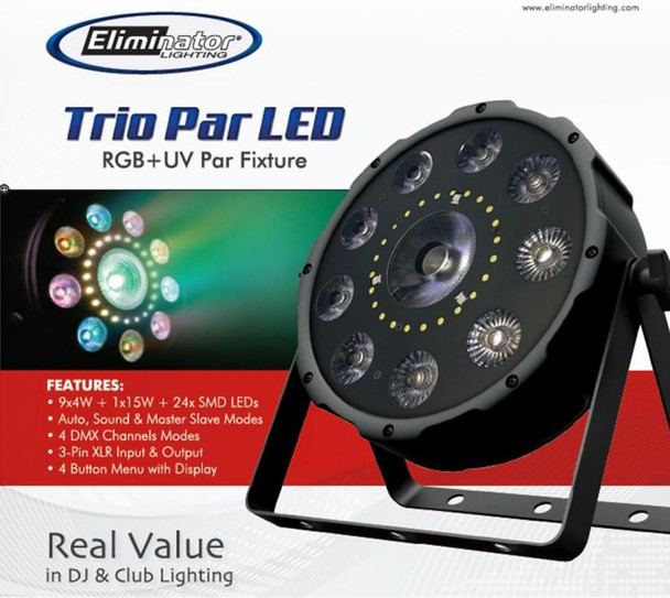 Eliminator Trio Par LED - 3 in 1 effect, Spot, Strobe and Wash