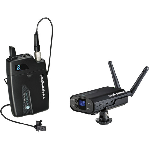Audio-Technica ATW-1701/L - System 10 Camera-mount Digital WirelessSystem includes: ATW-R1700 receiver and ATW-T1001 UniPak transmitter with MT830cW lavalier microphone, 2.4 GHz
