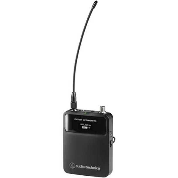 Audio-Technica ATW-T3201DE2 - 3000 Series (4th gen) body-pack transmitter with cH-style screw-down 4-pin connector, 470-530 MHz
