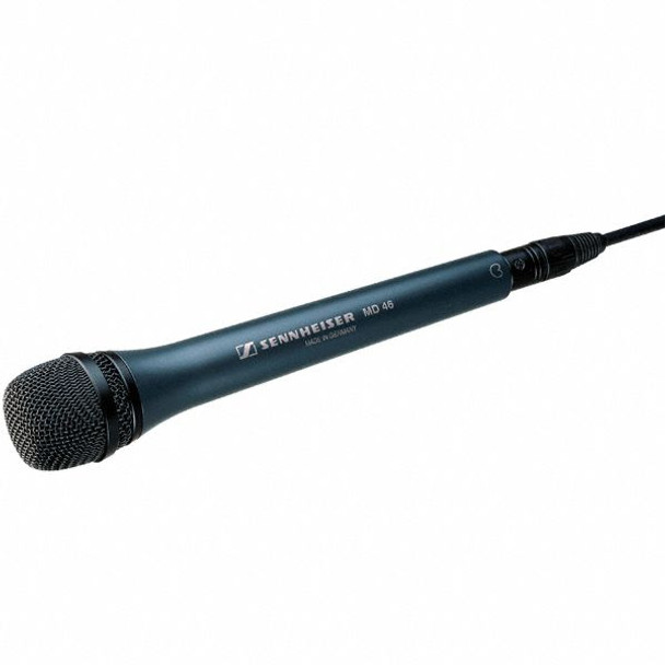 SENNHEISER MD 46 - Vocal microphone (cardioid, dynamic) for field ENG/EFP with elastic capsule mount and 3-pin XLR-M. MZQ 800 clip available separately (15 oz)