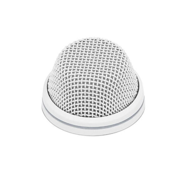 SENNHEISER MEB 104-L W - Installed boundary layer microphone (cardioid, pre-polarized condenser) with 24-48 V phantom power, 3-pin XLR-M,  programmable on, off, PTT and PTM modes and bi-color LED ring for status indication