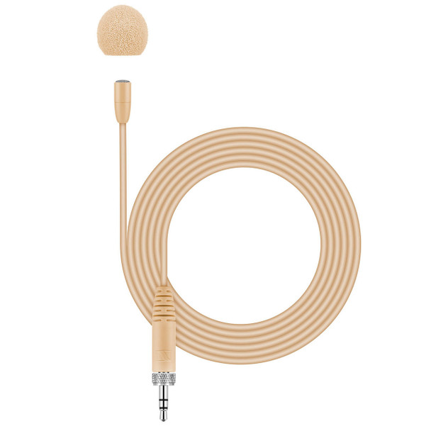 SENNHEISER MKE ESSENTIAL OMNI-BEIGE - Lavalier microphone (omnidirectional, pre-polarized condenser) with 1.6m cable for XS Wireless and evolution wireless, beige