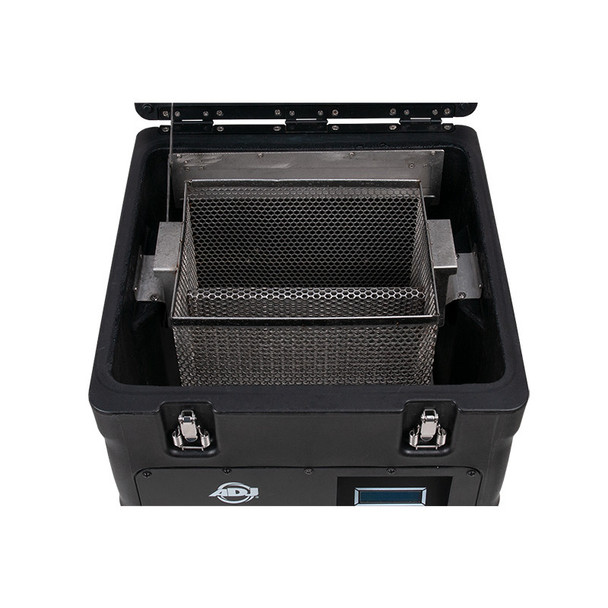 ADJ ENTOUR ICE - High output, Low-lying tour-grade fog machine that creates a thick cloud of smoke that stays close to the floor. The Entour Ice includes a hose, flight case cover and casters. Requires dry ice and water. (ENT180)