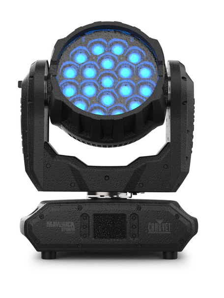 Chauvet Professional MaverickStorm1Wash - Includes: IP powerKON Power Cord, 2pc Omega Brackets. Control: 5-pin DMX, ArtNet, sACN, WDMX, RDM