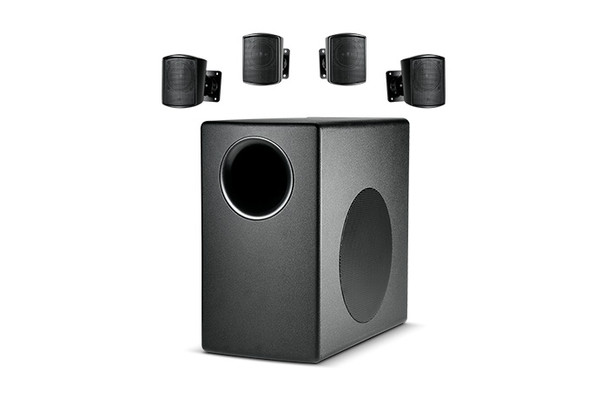 JBL C50PACK - CONTROL 50 PK (1subwoofer + 4 Satellite) Subwoofer-Satellite System with 4 Satellite Speakers.  Includes 1 pc Control 50S/T and 4 pcs Control 52, 30 ? 20 kHz response, 100W, selectable 70V/100V or 4 ohms, wall-mount brackets included, b