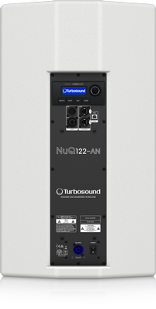 Turbosound NuQ122-AN-WH Powered 2500 Watt 2 Way 12'' Loudspeaker with KLARK TEKNIK DSP Technology and ULTRANET Networking (White) 80°x50° dispersion