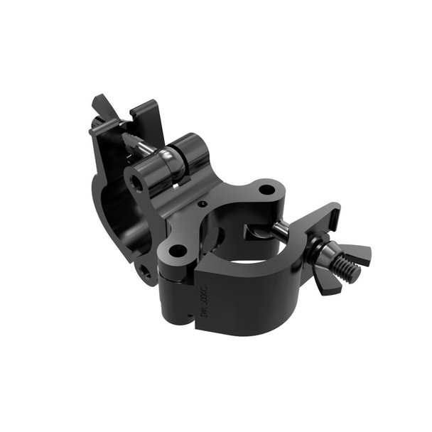 GLOBAL TRUSS PROSWIVEL CLAMP BLK - 2" SWIVEL JOINTED WRAP AROUND CLAMP BLACK POWDER COAT - MAX LOAD 1100Lbs.