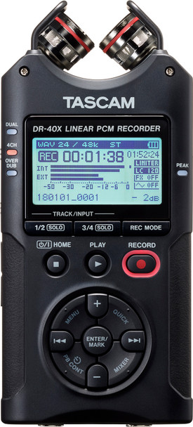 Tascam DR-40X - FOUR TRACK AUDIO RECORDER/USB AUDIO INTERFACE