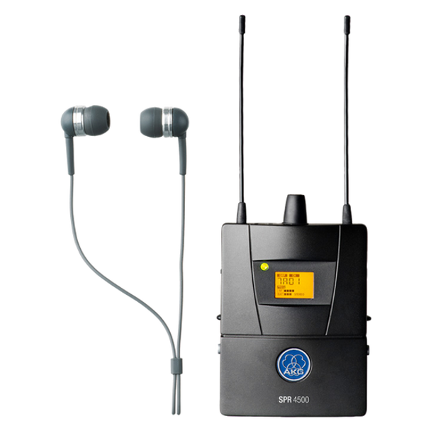 AKG 3096H00300 - SPR4500 Set BD8 SPR4500 IEM Diversity bodypack receiver with rugged metal housing, new reference radio electronic design ensures reliable transmission, Cue mode, radio signal attentuator.