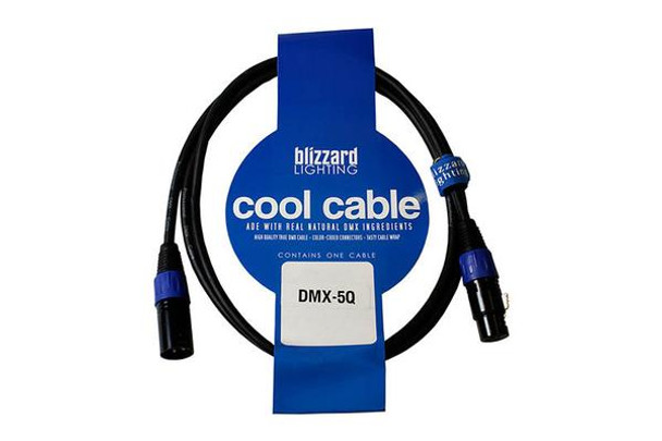 Blizzard DMX 5PIN Male Turn 1' 3-pin DMX-F to 5-pin DMX-M Cable