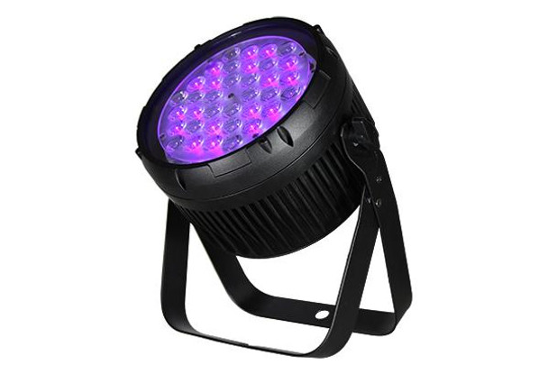 Blizzard Lighting LoPro CSI - 36x 3-watt ~365nm UV LEDs, 15-degree beam angle, cast aluminum enclosure, powerCON compatible power in/out.