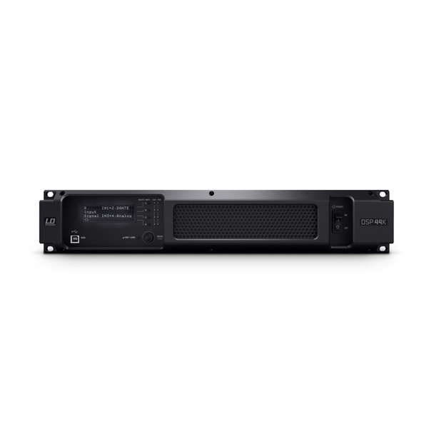 LD Systems LDS-DSP44K - DSP Power Amplifier, 4 Channels x 1200w @4 Ohms, 70V operation, with DANTE