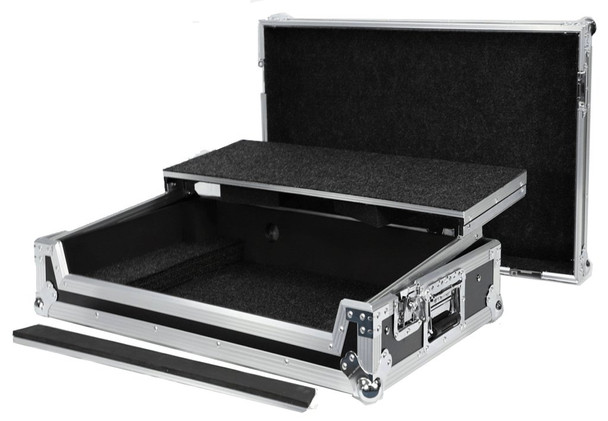 DEEJAY LED TBHXDJRX2LT - Fly Drive Case For Pioneer XDJ-RX2 All-in-one DJ system w/sliding laptop shelf w/Wheels BLACK Color