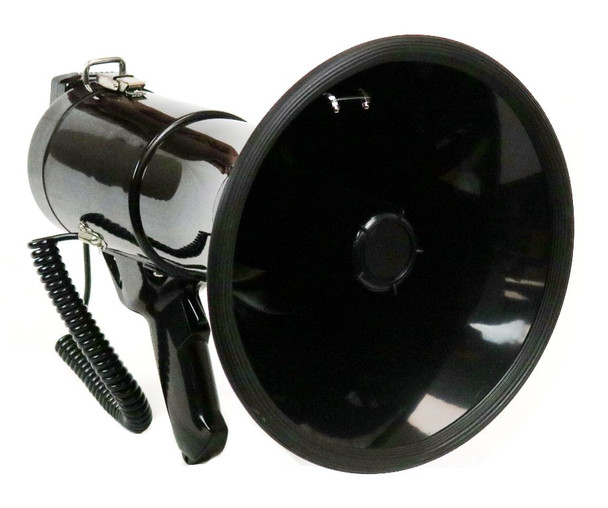 DEEJAY LED TBHMEGAPHONE - 13-1/2-in PA Megaphone w/Hanging Mic, SD Card Play, Aux Input, USB Input, Siren, Recorder.