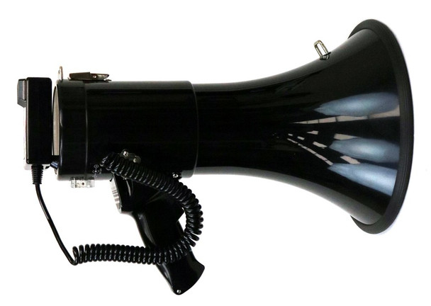 DEEJAY LED TBHMEGAPHONE - 13-1/2-in PA Megaphone w/Hanging Mic, SD Card Play, Aux Input, USB Input, Siren, Recorder.