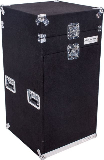 DEEJAY LED TBHMC1016WE - 10U-Space Slant Rack Drive Tour Case w/Wheels Black Carpeted Exterior