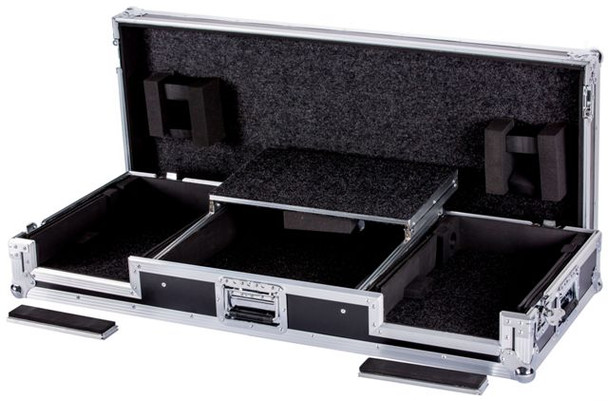 DEEJAY LED TBHDJMCDJ2000WLT - Fly Drive DJ Coffin Case Holds Two CDJ2000 Plus One DJM2000 Mixer or Similarly Sized Equipment with Low Profile Wheels Plus Laptop Shelf