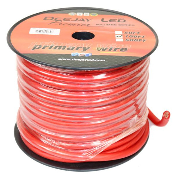 DEEJAY LED TBH4100REDCOPPER - 4-Gauge 100 Foot Red Pure Copper Stranded Power Cable