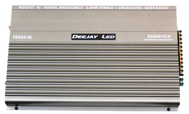 DEEJAY LED TBH2018i - 4 Channel Bridgeable Car Audio Power Amplifier w/High & Low Impedance Input and Built-in Crossover